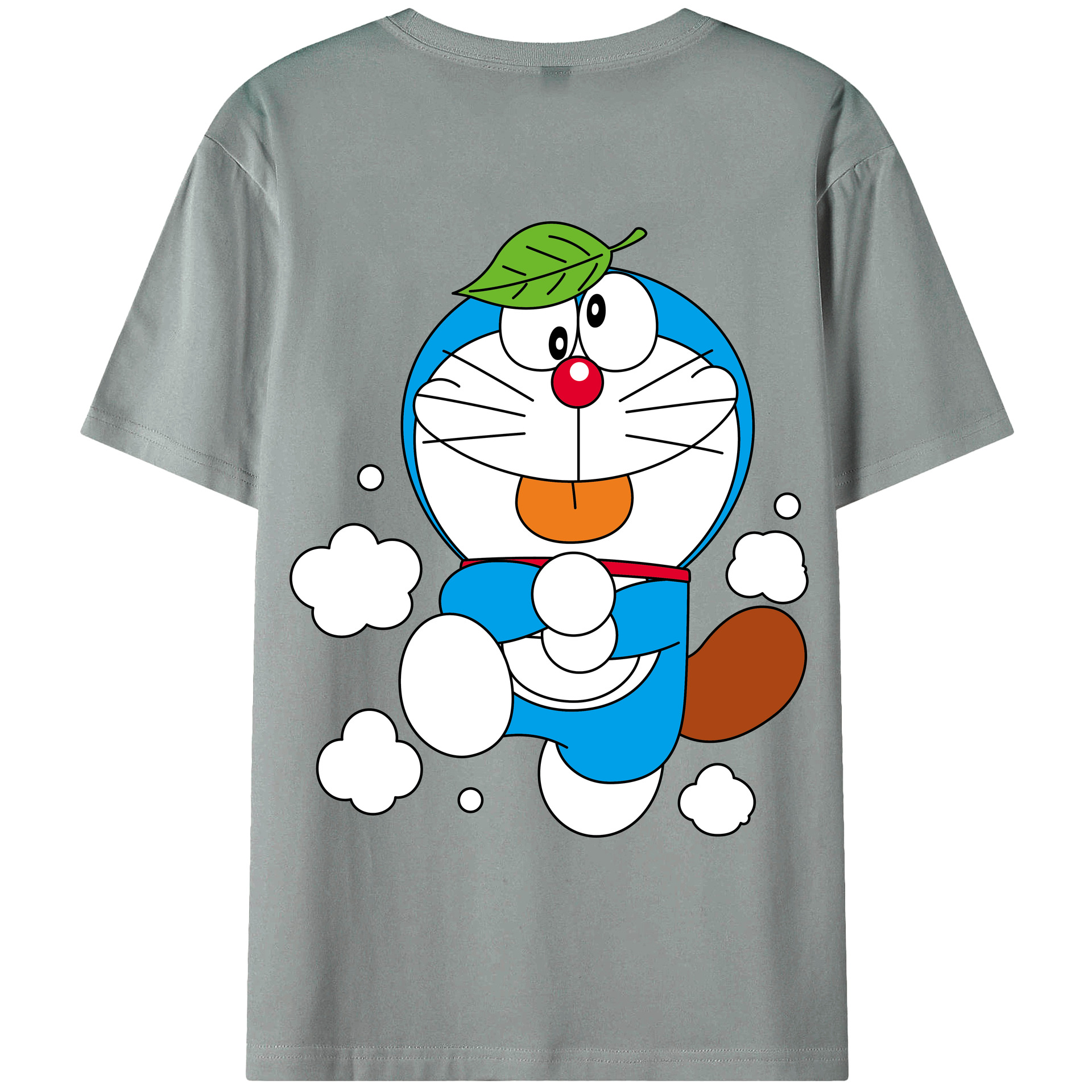 （画像用） ドラえもん Doraemon 綿100％ メンズ半袖Tシャツ（バックプリント） 通気性